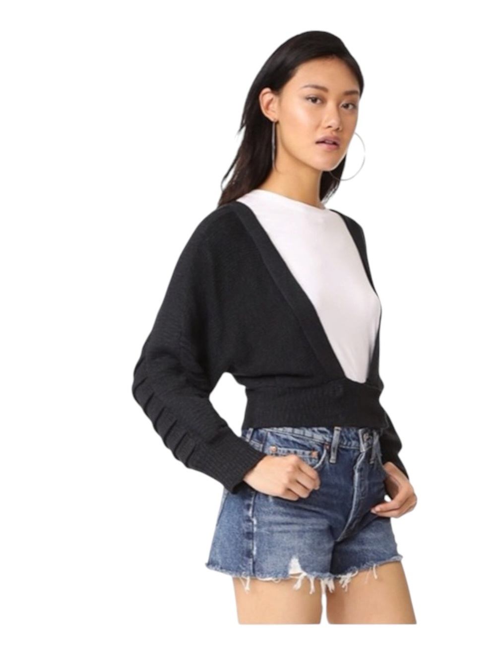 new Wildfox 𑁍 Secret Garden Embroidered Sweater 𑁍 Black + Floral Embroidery 𑁍 - Picture 5 of 16